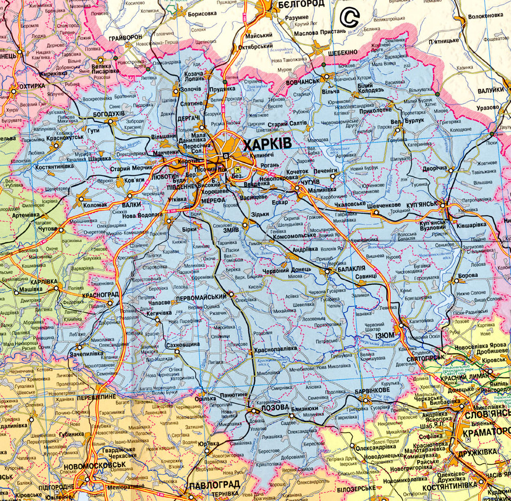 Харьковский район на карте