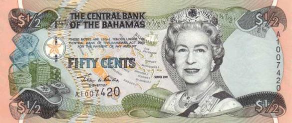 1 ⁄ 2 багамского доллара, деньги Багамы