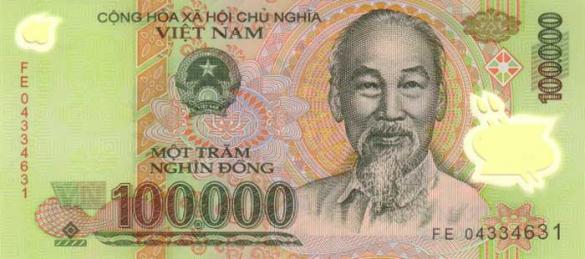 100000 вьетнамских донгов, деньги Вьетнам