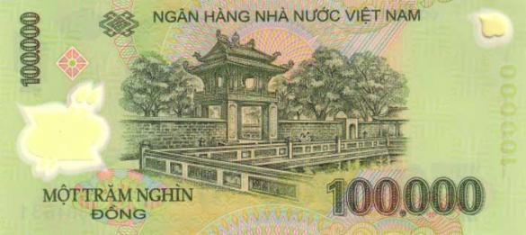 100000 вьетнамских донгов, деньги Вьетнам