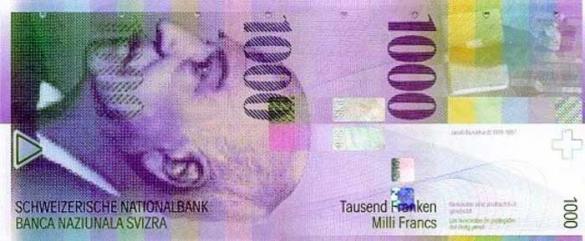 1000 швейцарских франков, деньги Швейцария