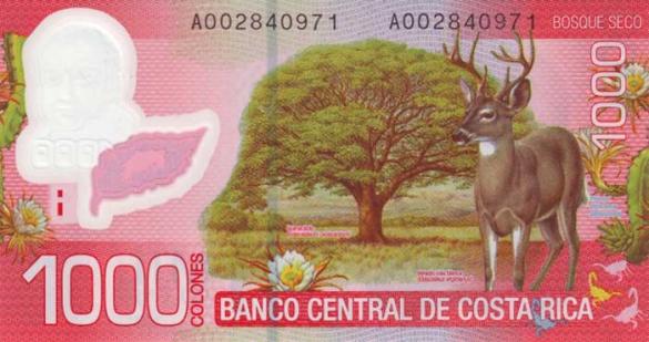 1000 костариканских колонов, деньги Коста-Рика