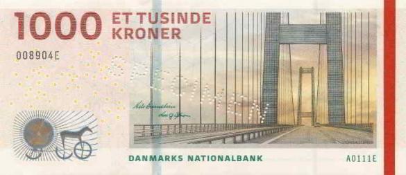 1000 датских крон, деньги Дания