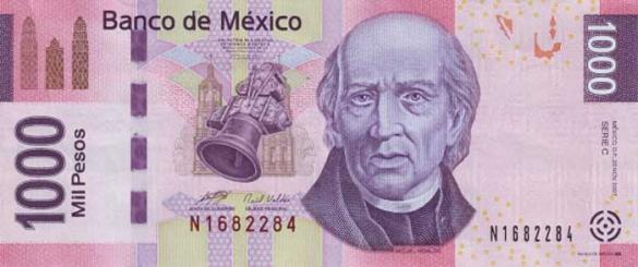 1000 мексиканских песо, деньги Мексика