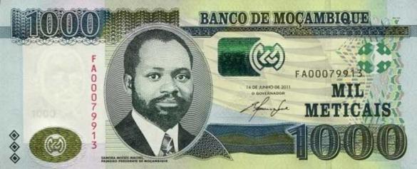 1000 мозамбикских метикалов, деньги Мозамбик