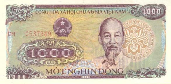 1000 вьетнамских донгов, деньги Вьетнам