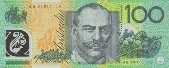 100 австралийских долларов, деньги Австралия