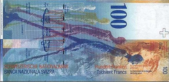 100 швейцарских франков, деньги Швейцария