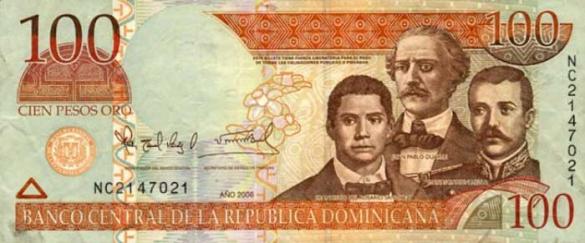 100 доминиканских песо, деньги Доминикана