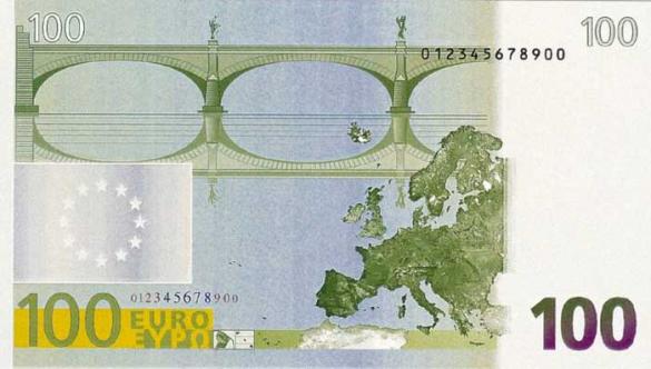 100 евро, деньги Испания