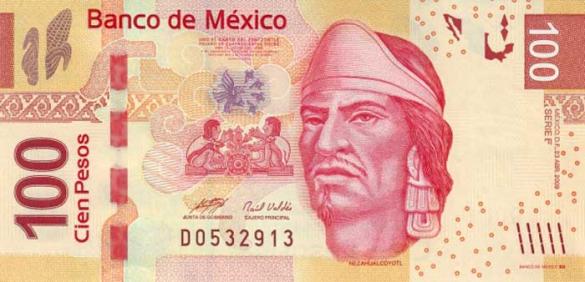 100 мексиканских песо, деньги Мексика