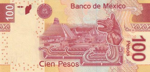 100 мексиканских песо, деньги Мексика