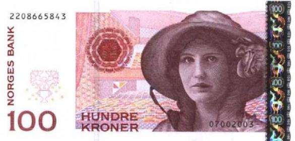 100 норвежских крон, деньги Норвегия