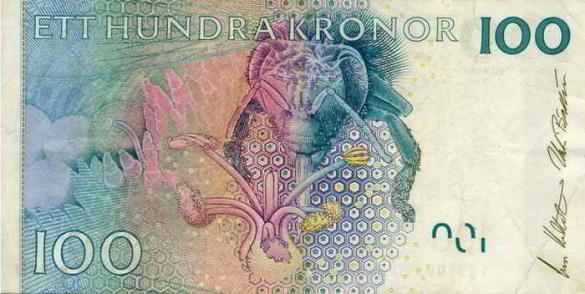 100 шведских крон, деньги Швеция