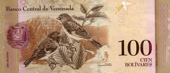 100 венесуэльских боливаров, деньги Венесуэла