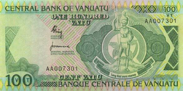 100 вануатских вату, деньги Вануату