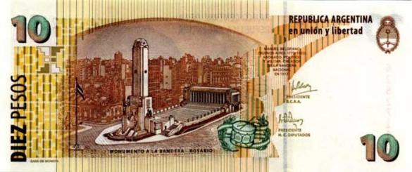 10 аргентинских песо, деньги Аргентина