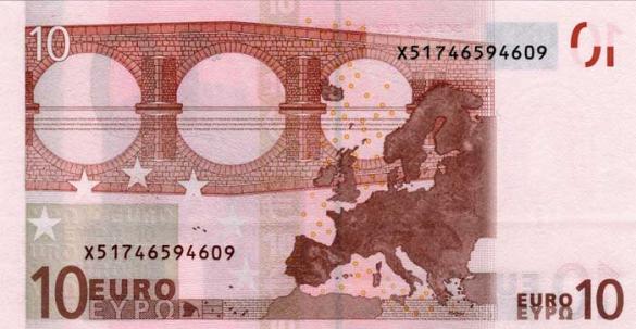 10 евро, деньги Бельгия