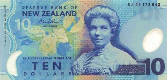 10 новозеландских долларов, деньги Новая Зеландия