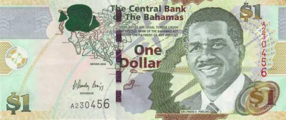 1 багамских доллара, деньги Багамы