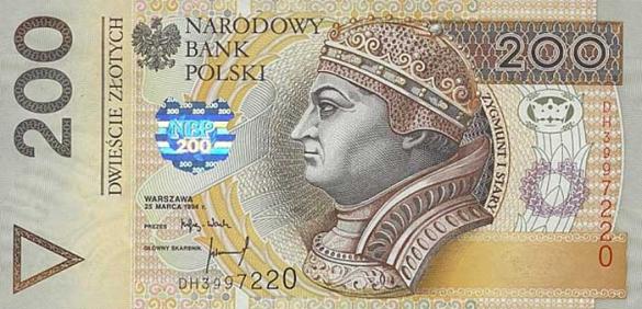200 польских злотых, деньги Польша