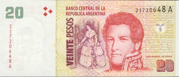 20 аргентинских песо, деньги Аргентина