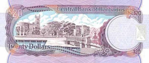 20 барбадосских долларов, деньги Барбадос