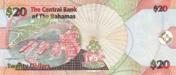 20 багамских долларов, деньги Багамы