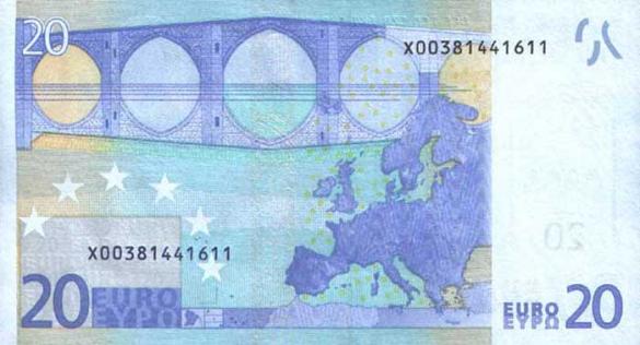 20 евро, деньги Испания