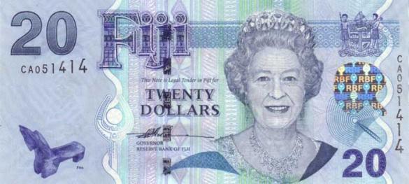 20 фиджийских долларов, деньги Фиджи