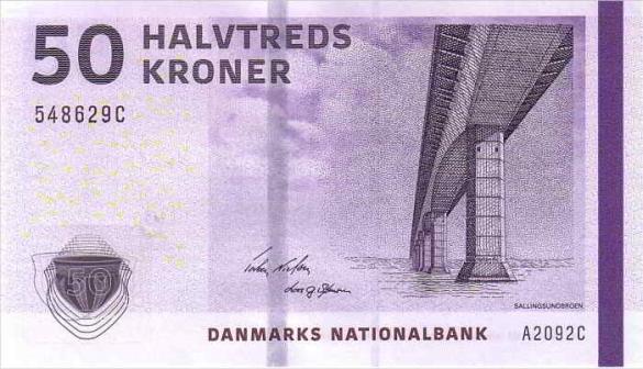 50 датских крон, деньги Дания