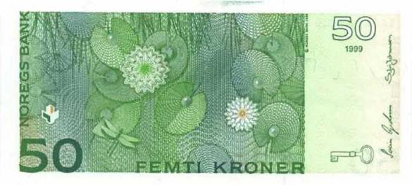 50 норвежских крон, деньги Норвегия