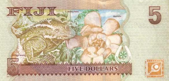 5 фиджийских долларов, деньги Фиджи