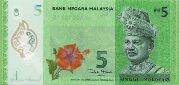 5 малайзийских ринггитов, деньги Малайзия