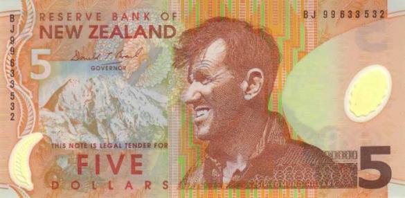 5 новозеландских долларов, деньги Новая Зеландия