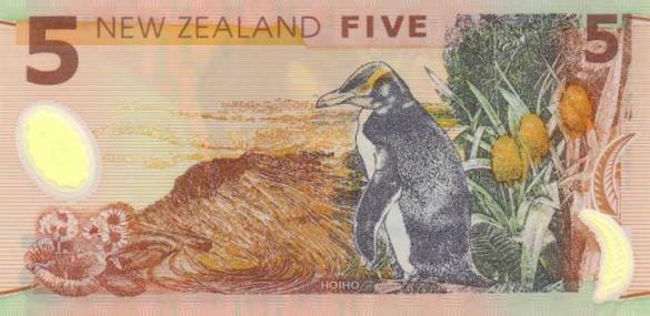 5 новозеландских долларов, деньги Новая Зеландия